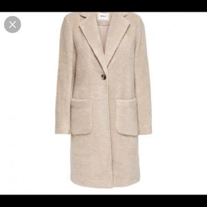 ONLY brand XS blush brushed faux fur coat NWT!